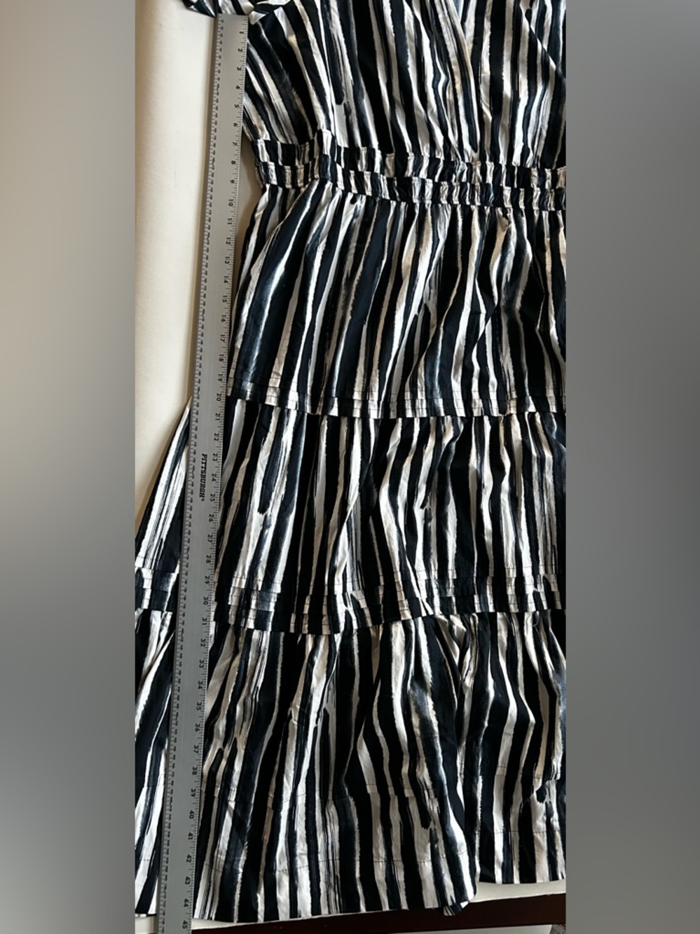 Anthropologie Black and White Striped Tiered Midi Dress size 3X - Picture 7 of 11